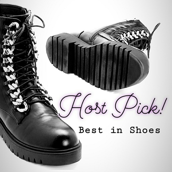 Kendall & Kylie Shoes - HP ❤ NWT silver chain combat boots
